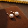 Brincos de pérola novos de prata S999 para mulheres, brincos simples de alta qualidade, estilo celebridade da internet, elegantes, com contas do mesmo estilo, joias para orelha combinando