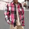 Nueva Chaqueta Casual de Manga Larga a Cuadros con Solapa Retro para Hombre de Moda Europea y Americana TEMU Cepillada