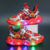 Zapatilla infantil al por mayor con luces primavera y otoño 2024 nuevo zapatos cálidos para niños con forro de felpa zapatillas de correr para niños