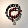 Pulsera de Cuentas Estilo Chino Oscuro de Buena Relación Calidad-Precio para Hombres, Estilo Chino Retro de Moda, Bagua León Despertando, Pulsera de Mariposa para Estudiantes al por Mayor