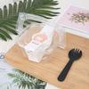 Embalaje transparente para pastel de lasaña de cesta de flores portátil Taro redondo horneado caja de embalaje de hierba de hadas fruta pesca mousse leche de soya tazón lleno