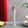 Juego de Cubiertos de Paja de Trigo Procesada y Personalizada de Tres Piezas para Mesa, Set de Cubiertos Portátiles para Exteriores para Bistec, Tenedor y Cuchara
