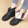 [Lana de oveja] Zapatos de algodón gruesos con forro polar nuevos de invierno zapatos viejos suela suave antideslizante casual zapatos de mamá botas de nieve