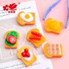 Comida de Imitación Juego Lindo Pan Tostado Accesorios de Resina Pegamento Crema DIY Calcomanía para Refrigerador Horquilla Cuerda para el Cabello Decoración