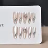 Uñas postizas transparentes en caja al por mayor para tiendas físicas y puestos, piezas de arte de uñas terminadas, pegatinas para uñas ojo de gato, estilos largos y cortos