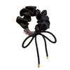 Cinta de Lazo Negro Anillo de Intestino Delgado Exquisita Diadema Brillante con Cabeza de Diamante Moda Cuerda para Moño de Niña Adorno para el Cabello