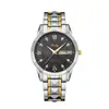 Reloj de hombre directo de fábrica con correa de acero bicolor, incrustaciones de diamantes, doble calendario, reloj de pulsera para hombre de negocios y para el día a día, pedidos al por mayor para comercio exterior