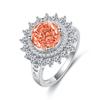 5ct papalacha 8mm redondo Ice Flower cut diamante de alto carbono S925 anel de prata esterlina feminino europeu e americano joias transfronteiriças anel de diamante