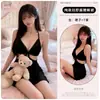 Lemon Story Ropa Interior Sexy Puro Deseo Vestido Bodycon Hueco Cuello Halter Vestido Estilo Francés Conjunto sin Tirantes para Mujer