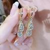 Pendientes de gota de agua con incrustaciones de diamantes de lujo de alta gama 2024, nuevos y elegantes pendientes de moda, ligeros, de lujo y exquisitos.
