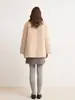 Casaco de pele sintética tipo mink ecológico, estilo curto casual soltinho com gola virada, top grosso para outono e inverno para mulheres