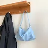Bolsa de Ombro Simples Color Sólida Retrô Estilo Coreano Personalizada para Mulheres, Bolsa de Axila Casual Versátil com Textura de Couro Macio