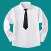 Camisa blanca pura para niños niños con algodón de terciopelo camisa cálida manga larga estudiantes de primaria y secundaria ropa escolar al por mayor
