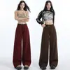 Jeans de pierna ancha para mujer, nueva colección otoño 2026, de cintura alta, adelgazantes, populares pantalones rectos estrechos, teñidos con patrón Yichun