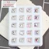 Coração Torto Nail Art Joias Big Diamond 2023 Novas Explosões Japonesas Super Flash Aurora Magic Color Love Nail Drill Decoração