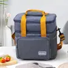 Bolsa de Almuerzo Temu Lonchera Bolsa Térmica con Hielo Capa Única/Doble Bolsa de Almuerzo a Prueba de Fugas Portátil Bolsa Térmica Bento