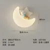 Lâmpada de Parede para Quarto Estilo Lua do Urso Espectro Completo Simples Criativa Fofa Lâmpada de Cabeceira para Quarto de Crianças