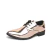 Zapatos de hombre talla grande 46 transfronterizos, zapatos de cuero con cordones de punta brillante, modernos para discotecas, banquetes y vestimenta formal de negocios, zapatos de charol al por mayor