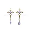 Brincos da coleção F136 liga de titânio roxo claro dourado, piercings labiais G23 titânio rosca interna zircônia, joias para piercing