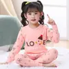 Pijamas para niños Algodón puro Ropa de otoño y conjunto de pantalones Ropa interior térmica para bebés y niñas Capa base para niños pequeños Suéter de algodón