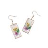 Pendientes Transfronterizos Retro de Flores Reales Color Flor Eterna Joyería de Flores Secas Pendientes de Resina Estilo Mori Joyería Creativa Regalo Pequeño