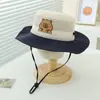 Chapéu de Malha com Proteção Solar para Bebê Capivara Chapéu de Verão para Montanhismo Desenho Menino Chapéu de Pescador Infantil Cor Contrastante Fofo Venda por Atacado