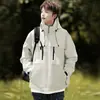 Chaqueta 2025 para Hombres y Mujeres en Otoño e Invierno Exterior Forro de Terciopelo Chaqueta Holgada con Capucha Cortavientos e Impermeable Chaqueta para Montañismo