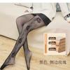 Mallas de malla transparente color piel para mujer, otoño e invierno, con terciopelo añadido, engrosadas, talla grande, antienganches, medias de seda, medias de red