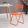 Silla de Plástico Plegable de Moda Sencilla Silla Doméstica con Respaldo Silla Plegable para Sala de Espera de Restaurante Evento de Exposición Taburete Plegable
