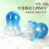 Peine de masaje de pulpo, masajeador de meridianos de la cabeza, peine de terapia de puntos de acupuntura del cuero cabelludo, peine de raspado de dientes anchos de pulpo portátil