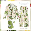 Pijamas para niños, Ropa de casa fina de manga larga para primavera y otoño para niños y niñas, de dibujos animados, talla mediana y grande