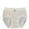 Ropa Interior de Encaje Suave y Ceroso Floral Retro 10A para Niñas, Algodón Puro Antibacteriano, Tiro Extendido Transpirable, Bragas para Mujer