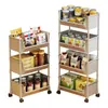 Estante de Armazenamento de Brinquedos Prateleira de Lanches Caixa Carrinho Pequeno Móvel Mochila Armário de Chão Multi-camadas para Cozinha de Crianças Frutas