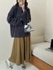 Suéter de Punto de Estilo Coreano de Estilo Holgazán con Cuello Redondo para Mujer Otoño e Invierno Nuevo Diseño Holgado Transfronterizo Versátil Top de Punto