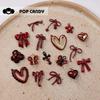 Ankora Serie Rojo Vino Aleación DIY Arco Pequeño Colgante DIY Pulsera Hecha a Mano Collar Aretes Accesorios con Cuentas
