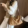 Bolso de mano retro de gamuza para otoño e invierno para mujer, nuevo estilo 2026, diseño simple, gran capacidad, bolso de hombro, bolso cruzado, adecuado para el trabajo y para ir al trabajo