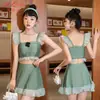 Maiô de Banho Dividido Atacado Moda Duas Peças Pequenos Seios Levanta Seios Emagrecedor Vestido de Banho Fonte Termal Férias Feminino