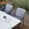 Mesa y Sillas de Comedor de Ratán para Exteriores Combinación Mesa y Sillas de Ratán de Ocio Patio Jardín Exterior Terraza Balcón Silla de Ratán de Tres Piezas