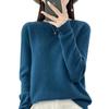 Ropa de primera línea otoño e invierno suéter de lana mujer cuello redondo holgado suéter de punto versátil base nuevo transmisión en vivo