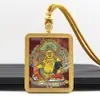 Collar Tanka de Cinabrio Dorado de Xizang Zodiaco Zaki Carnero Zorro Hada Colgante Tanka Wuye Colgante