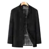 Casaco de Inverno Tang para Homens de Meia-Idade e Idosos, Jaqueta de Penas Espessa, Roupa de Pai Estilo Chinês para Pessoas Idosas e Avô, Jaqueta Quente Estilo Chinês