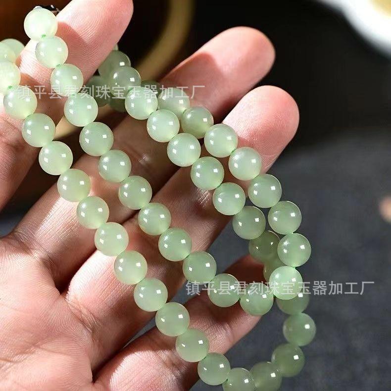 外蒙料晴水绿藕粉手链项链