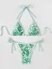 Nuevo traje de baño de dos piezas, conjunto de bikini bikini halter sin espalda de comercio exterior europeo y americano, corte ajustado con cordones, traje de baño transfronterizo