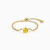Moda Transfronteriza Europea y Americana Nuevo Lujo Ligero Cadena de Diamantes de Colores Anillo Deslizante Diseño de Nicho para Mujer Anillo de Cobre Chapado en Oro Real