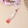 Broche de Loto Plateado del Tíbet de 8 cm con Flecos Degradados Estilo Nuevo Chino Broche Antiguo Hanfu Colgante de Abanico Chino Exquisito