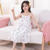 Pijama de verano con burbujas de crepé para niños, bonito camisón de dibujos animados, falda para niñas, ropa para el hogar, falda con cuello halter