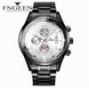 Finzun FNGEEN - Reloj de pulsera de acero para hombre, estilo casual, de cuarzo, con tres esferas, luminoso, clásico, con calendario 5410