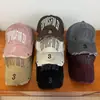 Boné de Baseball Americano Retrô Desgastado para Mulheres, Temporada de Primavera, Circunferência da Cabeça Grande, Boné Rasgado da Moda, Versátil para Uso Externo, Faz o Rosto Parecer Menor