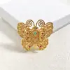 Nuevo broche de mariposa tridimensional estilo palacio vintage incrustado con pequeños diamantes metal animal alta calidad ropa venta caliente transfronteriza