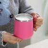 Copo de água simples de aço inoxidável 304 para escritório, copo para café e chá com leite para trabalhador de escritório, caneca para estudante, presente com tampa e alça